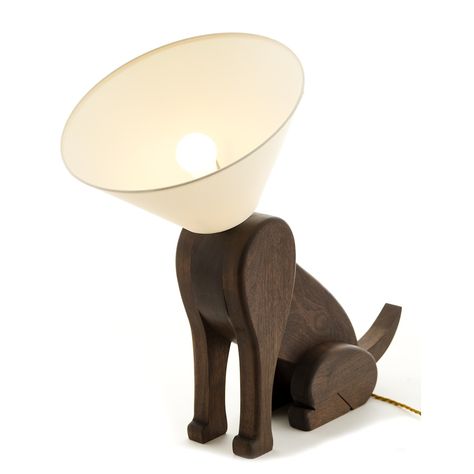 Sitting Dog Lamp made by Matt Pugh Animal Decorations, Dog Lamp, Dog Cone, Sitting Dog, Mood Lamps, Dog Light, Wood Animal, Deco Luminaire, Hospital Design