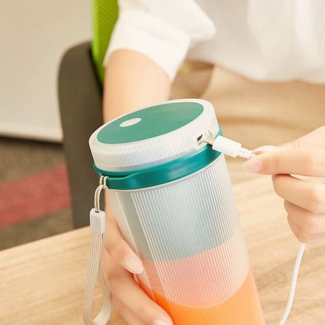 Multi-Function Portable Blender Electric Juicer Cup Sports Bottle Fruit Blender USB Rechargeable Smoothie Blender Fruits Juicer Extractor Overview: 【Safe material】:The product is made of high-quality ABS, stainless steel and food grade PP and silicone, it is BPA-free, non-slip and shock absorption, and durable for long time use. 【USB charging & Large battery life】:The product is charged by USB, it can be charged by sockets, charging heads, power banks, computers and so on; it built-in 1500mA... Travel Blender, Blender Cup, Smoothie Fruit, Fruit Blender, Personal Blender, Fruit Juicer, Electric Juicer, Smoothie Blender, Portable Blender