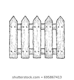 Farm Fence Sketch Images, Stock Photos & Vectors | Shutterstock White Picket Fence Drawing, Picket Fence Tattoo, Picket Fence Drawing, Fence Sketch, Fence Drawing, Lamb Drawing, Pencil Sketches Easy, Cute Simple Tattoos, Sketch Images