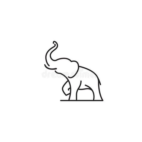 Elephant With Trunk Up Tattoo, Elephant Tattoos Trunk Up, Elephant Trunk Up Tattoo, Elephant Line Tattoo, Tattoos Africa, Minimal Elephant Tattoo, Mini Elephant Tattoo, Simple Elephant Drawing, Elephant Outline Tattoo