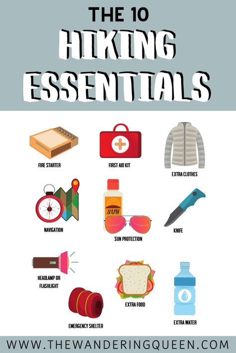 Click Here To Find Out All About Day Hiking Essentials and day hiking packing lists. This list includes the 10 essentials which are food, clothes, food, water and so much more! When you hike it is very important to be prepared and safe, so check out this in depth list.hikers pack hiking essentials | hiking gear list | hiking supplies | what to bring hiking | what to bring on a hike | day hike essentials | day hiking essentials | hiking checklist | day hike | hiking packing list | Hiking Gear List, Hiking Checklist, Hiking Packing List, Hiking Supplies, Day Hiking, Hiking Pack, Hiking Essentials, Airplane Essentials, Hiking Quotes