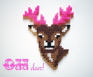 I'm still not over deer, and I think I'll love them forever! If you feel the same, check out these 13 deer crafts ideas to get inspired. Hama Beads Design, Motifs Perler, Hama Beads Patterns, Diy Perler Beads, Hama Bead, Melting Beads, Perler Bead Ideas, Iron Beads, Melty Beads