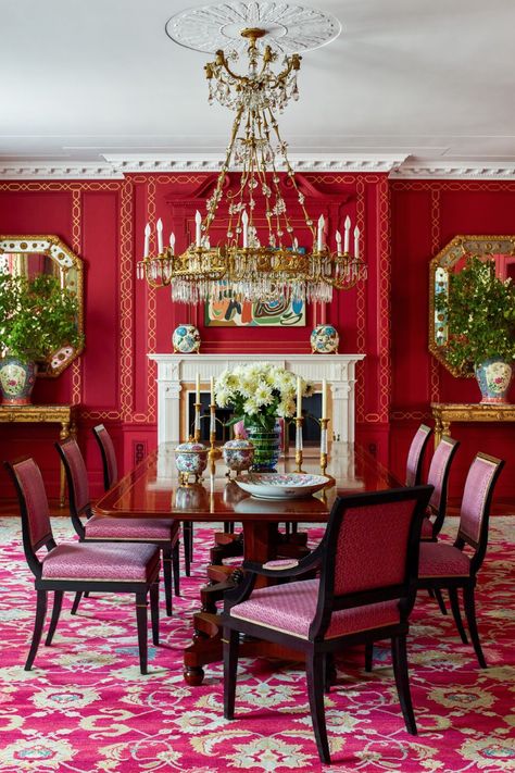 dining room red Red Dining Room Ideas, Red Dining Room, Stylish Dining Room, Dining Room Cozy, Dining Room Ideas, Dining Room Colors, Contemporary Fireplace, Stylish Living Room, Dining Nook