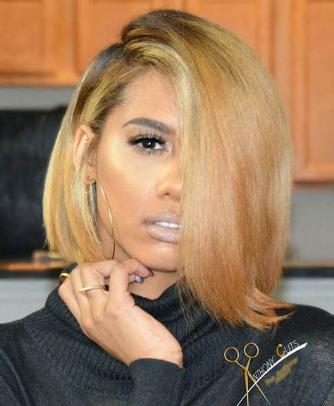 African American Asymmetrical Blonde Bob Weave Bob Hairstyles, Bob Haircuts For Black Women, Haircuts For Black Women, Inverted Bob Hairstyles, Bob Hairstyles For Thick, Wavy Bob Hairstyles, Medium Bob Hairstyles, Layered Bob Hairstyles, Bob Hairstyles For Fine Hair