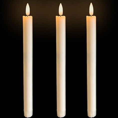 Amazon.com: LULUBRO 3D Led Flameless Flickering Battery Operated White Taper Candles with Remote,Electric Timer Floating Fake Candle Like Real Wax,Realistic Candlesticks for Valentine's Day/Wedding/Windows Decor : Tools & Home Improvement Fake Candle, White Taper Candles, Windows Decor, Realistic Candles, Flameless Taper Candles, Led Taper Candles, Fake Candles, Long Candles, Flameless Candles