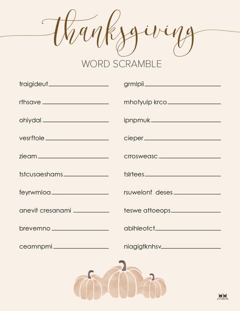 Printable Thanksgiving Word Scramble-Page 7 Thanksgiving Word Puzzles, Thanksgiving Chalkboard Art, Thanksgiving Word Scramble, Thanksgiving Crossword, Thanksgiving Puzzle, Thanksgiving Chalkboard, Thanksgiving Word Search, Free Printable Thanksgiving, Fun Trivia Questions