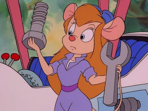 Gadget Rescue Rangers, Rescue Rangers Gadget, Cartoon Profile Pics Aesthetic, Profile Pics Aesthetic, Blonde Pfp, Chip N Dale Rescue Rangers, Chip And Dale Rescue Rangers, Gadget Hackwrench, Old Animation