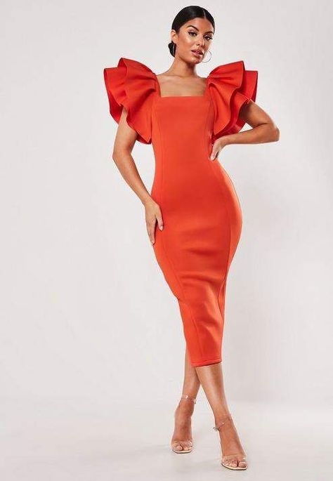 Missguided Red Square Neck Scuba Midi Dress  . . . . . . . . . . #womens #clothing #fashion #style #apparel #red #dresses #datenight  https://api.shopstyle.com/action/apiVisitRetailer?id=791296764&pid=uid8729-32433277-26&utm_content=buffer9adcd&utm_medium=social&utm_source=pinterest.com&utm_campaign=buffer Midi Gown, Dresses For Summer, Stylish Work Attire, Scuba Dress, Red Square, Classy Work Outfits, Office Dresses, Red Midi Dress, African Print Fashion