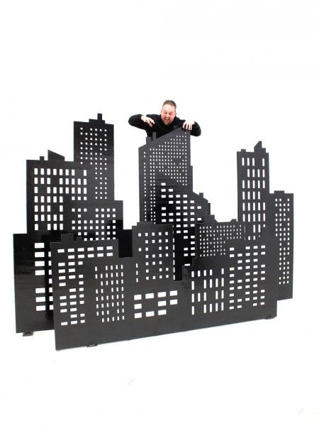 High quality City Skyline Cutouts - Set of 4 available to hire. View City Skyline Cutouts - Set of 4 details, dimensions and images. New York Theme Party, Godzilla Birthday Party, Elf The Musical, Godzilla Birthday, New York Party, City Backdrop, New York Theme, Dance Themes, Event Props