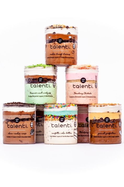 Enterprise Ideas, Talenti Gelato, Gelato Flavors, Ice Cream Packaging, Chilled Desserts, Gelato Shop, Cake In A Jar, Popsugar Food, Ice Cream Brands