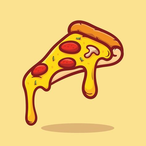 Dessert Illustration Art, Pizza Slice Illustration, Pizza Drawing Easy, Pizza Logo Design Ideas, Pizza Slice Drawing, Pizza Logo Design, Pizzeria Logo, Pizza Clipart, Cartoon Pizza