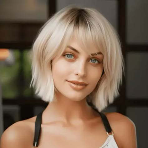 27 “Waterfall Fringe” Bangs Hair Ideas Short Layered Wavy Hairstyles, Textured Bob With Bangs, Blonde Hair With Fringe, Rachel Green Hair, Bobbed Hairstyles With Fringe, Bob Hairstyle Ideas, Trends In 2023, Hairstyle Ideas Easy, Blonde Bob Hairstyles