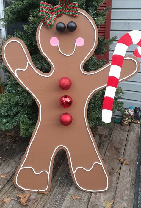 Cardboard Xmas Decorations, Diy Cardboard Gingerbread Man, Diy Large Gingerbread Man, Diy Giant Gingerbread Man, Life Size Gingerbread Man, Cardboard Gingerbread Man, Diy Gingerbread Man, Large Gingerbread Man, Giant Gingerbread Man