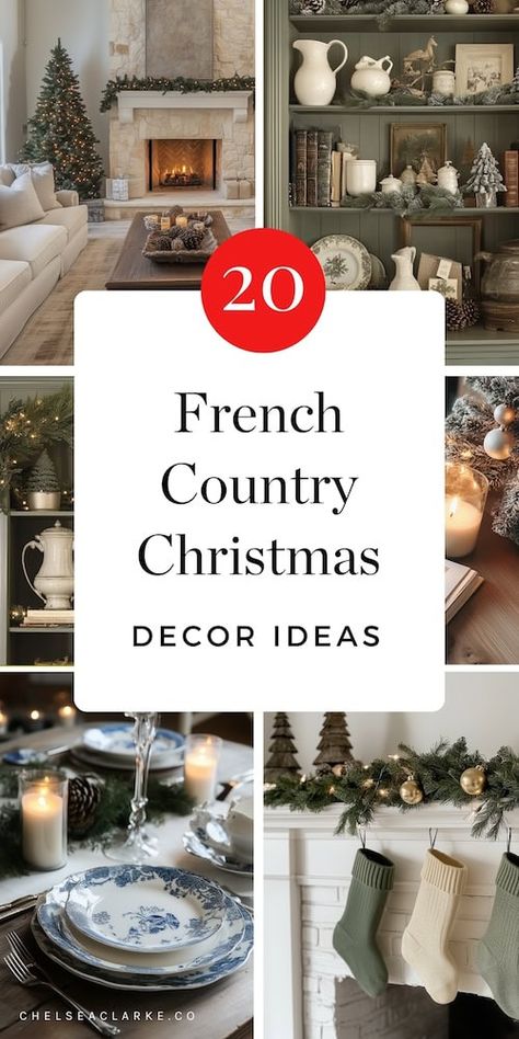 Why French Country Christmas Decor is Perfect for the Holidays There’s something about French country decor that just screams elegant and cozy, and that makes it perfect for Christmas. The style focuses on creating a warm, inviting atmosphere with natural elements, soft colors, and a mix of vintage and modern pieces. Imagine walking into a room with a beautifully understated tree, soft lighting from candles and fairy lights, and elegant touches like brass ornaments and linen tablecloths. Focus Red Buffalo Check Christmas Decor, Elegant Classic Christmas Decor, Christmas French Country Decor, French Inspired Christmas Decor, Christmas Decor French Country, Home Decor Ideas French Country Cottage Christmas, French Christmas Ornaments, French Country Christmas Decor Ideas, French European Decor