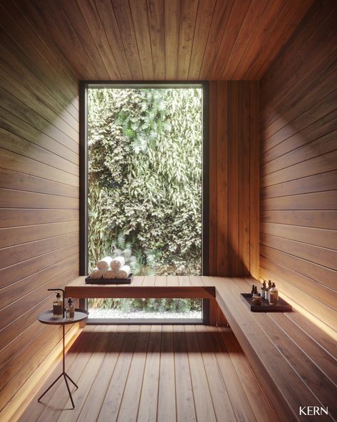 Sauna Architecture Design, Residential Sauna, Bath House Architecture, Sauna Design Interior, Sauna In Bathroom, Sauna Architecture, Japanese Sauna, Sauna Garden, Sauna Bathroom Design