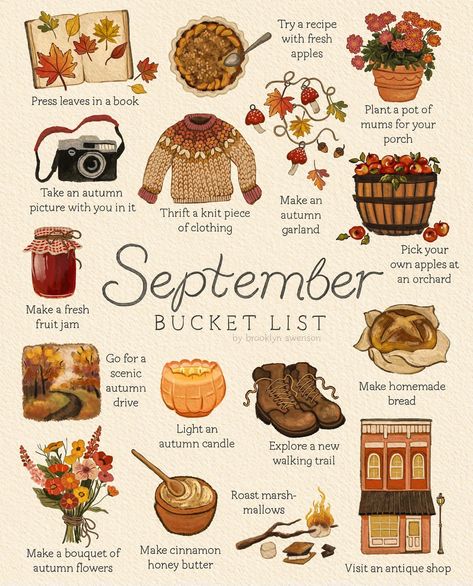 Autumn Bread, Autumn Bucket List, Apple Press, Autumn Candle, Fall Mood Board, Fun Fall Activities, Making A Bouquet, Pressed Leaves, Fall Bucket List