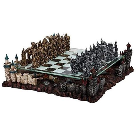 17" Fantasy Good Vs. Evil 3D Chess Set, Bronze #Games 3d Chess Set, Themed Chess Sets, 3d Chess, Metal Chess Set, Glass Chess, Medieval Dragon, Poker Chips Set, Chess Set Unique, Chess Board Game