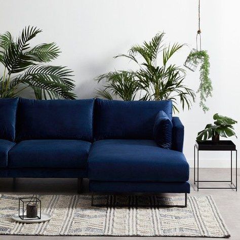 Check Out These Beautiful Living Room Design Ideas! #livingroomideas #luxuryfurniture #interiordesign #designideas #livingroom #modernlivingroom #decorideas #homeandecoration #livingroomideas #interiodesign #decor #homedecor #livingroomdecor #interiordesigninspiration #interiorinspiration #luxuryinteriordesign #homedecor #decorations Blue Sofa Living, Sofas Ideas Living Room, Blue Velvet Couch, Blue Couch Living, Blue Sofas Living Room, Blue Couch Living Room, Sofa Arrangement, Sofa Design Ideas, Blue Couch