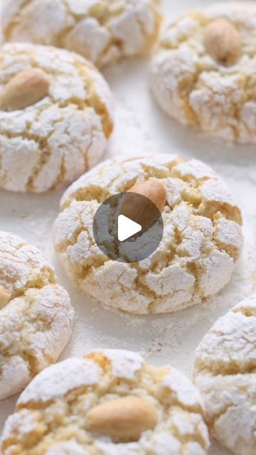 Nick Makrides on Instagram: "Amaretti biscuits or cookies are so chewy, rich in almond flavor and really easy to make. Plus theyre perfect fror pretty much any occasion! I love that iconic little crackle. The secret to stopping the sugar from melting in the oven is to coat it in caster sugar first then powdered sugar. Click @thescranline to check out more recipe and hot the follow button!" Amaretti Biscuits, Amaretti Cookies, First Then, Almond Flavor, Follow Button, Caster Sugar, Soft Cookie, Caster, Powdered Sugar