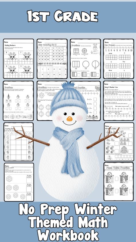 Winter Math Worksheets, January Math, Simple Fractions, Smart Cookies, First Grade Lessons, Halloween Kindergarten, Halloween Worksheets, First Grade Worksheets, Go Math