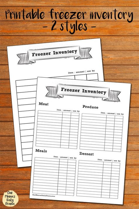 Printable freezer inventory pages - 2 different styles for a simple list or to organize by category Freezer Inventory Printable, Pantry Inventory Printable, Freezer Inventory, Inventory Printable, Kitchen Inventory, Pantry Inventory, Office Organization At Work, Freezer Organization, Simple Planner