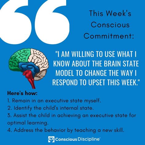 Conscious Discipline on Instagram: “Continuing our September series of "Conscious Discipline 101," this week's focus is on the Brain State Model. 🧠 With that in mind, this…” Classroom Discipline, Discipline Quotes, Brain Based Learning, Conscious Discipline, Calming Strategies, Classroom Strategies, Curriculum Development, Parenting Done Right, Positive Discipline