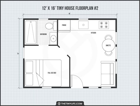 12 x 16 Tiny Home Designs, Floorplans, Costs And More - The Tiny Life Tiny Guest House Floor Plans, 12x16 Tiny House Floor Plans With Loft, 12x28 Tiny House Floor Plans, 12 X 20 Tiny House Floor Plan, 12x16 Tiny House Floor Plans, 10x12 Tiny House, Tiny Home Floorplan, Tiny Home Designs, Cabin Garage