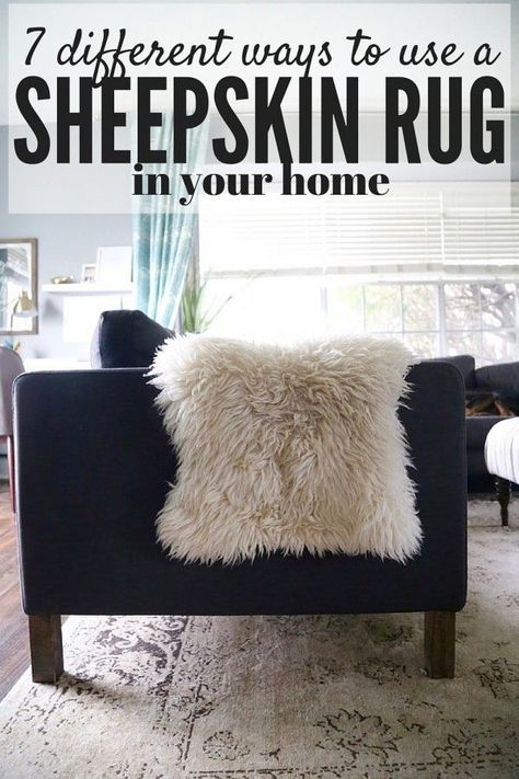 Don't get stuck in a rut with where you put your sheepskin rug! Here are seven different ideas for how you can use a sheepskin rug in your house. Sheepskin Rug Bedroom, Sheep Rug, Sheepskin Rugs, In A Rut, Stuck In A Rut, Scandinavian Bedroom, Different Ideas, Sheep Skin, White Throw Pillows