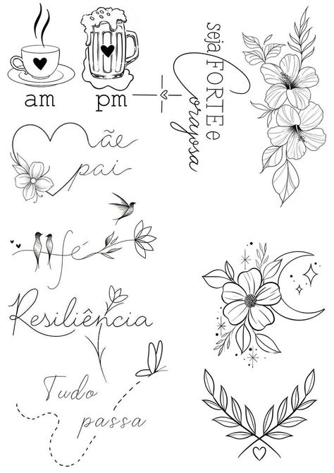 Words Fine Line Tattoo, Medium Flash Tattoos, Ditch Tattoos For Women, Fineline Tattoo Flash, Small To Medium Tattoos, Tattoo Flash Feminina, Fine Line Tattoo Stencil, Tattoo Minimalista Feminina, Flash Tattoo Feminina