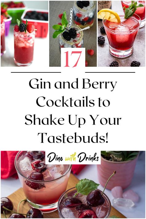 Collage of 4 gin and berry cocktails. Berry Cocktail Recipes, Berry Cocktails, Bebida Gin, Berry Gin, Berry Cocktail, Raspberry Cocktail, Berry Recipes, Batch Cocktails, Gin Recipes