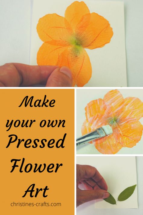 How to DIY Pressed Flower Art ~ Christine's Crafts Diy Pressed Flower Art, Pressed Flower Cards, Pressed Botanical Art, Pressed Flowers Diy, Flower Petal Art, Flower Projects, Flower Pressing, Pressed Flower Crafts, Art At Home