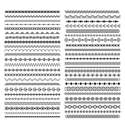 Hand drawn line borders. dividers with g... | Premium Vector #Freepik #vector #hand #ornament #line #brush Border Patterns Drawing, Doodle Borders Hand Drawn Simple, Borders Design Pattern, Motifs Design Pattern, Mandala Doodle Patterns, Border Lines Design, Line Border Design, Ornamental Lines, Bullet Journal Dividers