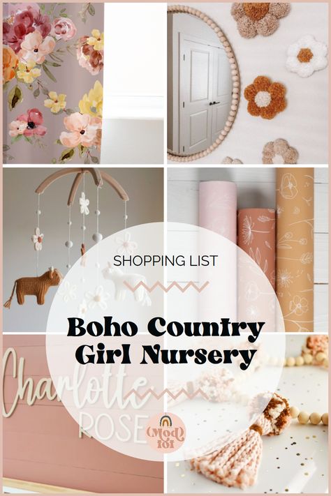 Western Baby Nursery Girl, Country Girl Nursery, Country Baby Girl Nursery, Boho Nursery Ideas, Western Baby Girls, Girl Nursery Ideas, Boho Baby Girl Nursery, Country Baby Girl, Country Nursery