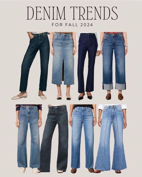 If you are trying to get your wardrobe ready for fall and need some ideas on what to add, look no further. Jo-Lynne Shane is sharing 8+ denim trends to try for Fall 2024. Follow for more fall trends, denim outfits and future fashion. Jeans Trends 2024 Fall, Jeans Winter 2024, Jeans Outfit Fall 2024, Jeans Fall 2024, Denim Trends 2024, Fall Fashion Jeans, Clothing Board, Wide Legged Jeans, Cozy Fall Outfits