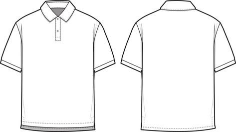 Polo Technical Drawing, Collared Shirt Drawing, Polo Shirt Drawing, T Shirt Technical Drawing, Polo Drawing, Polo Shirt Design Graphics, Shirt Technical Drawing, Polo Shirt Template, Polo Shirt Pattern