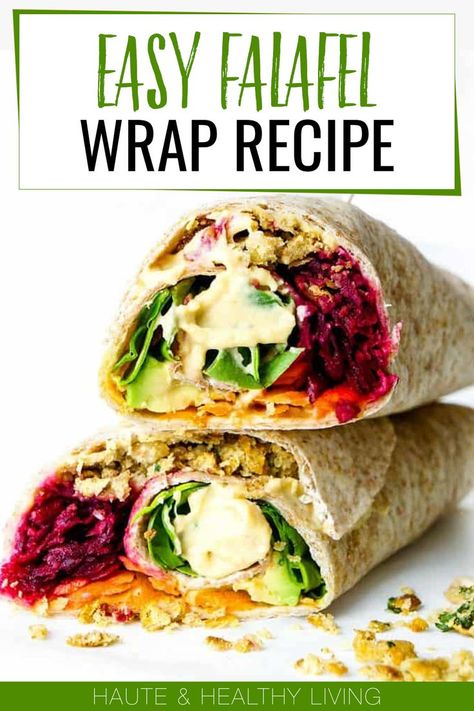 This vegan rainbow falafel wrap is a Mediterranean-inspired meal packed full of nutrients, color, and flavor! Whip up a batch of falafels ahead of time and assemble these wraps throughout the week for a quick, easy and healthy meatless meal. Gluten-free, vegan, and dairy-free - follow the recipe here; click to continue. Falafel Wrap Recipe, Vegan Falafel, Meatless Meals Healthy, Falafel Wrap, Sweet Potato Hummus, Low Carb Wraps, Meatless Meal, Vegan Wraps, Wrap Recipe