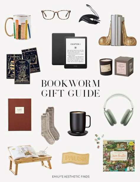 Shop gifts (that aren't books) for book lovers: https://liketk.it/4lB6s book lover gift guide, bibliophile, blue light blocking reading glasses, personalized book embosser, gilded gold snail bookends, trope tarot cards, kindle paperwhite, author candle, jane austen, book journal, reading journal, barefoot dreams socks, smart coffee mug, airpods max, noise cancelling headphones, bed tray, pause bookmark, classic books, jane austen puzzle #ad Diy Gifts For Friends Creative Unique, Gift Ideas For Writers, Gifts For Book Lover, Book Gifts Ideas, 2024 Gift Guide, Books For Friends, Journaling Gifts, Books As Gifts, Book Related Gifts