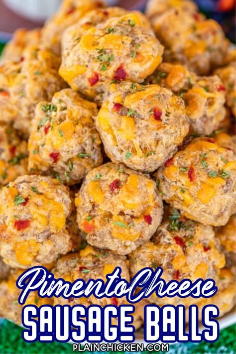 Pimento Cheese Sausage Balls, Best Sausage Balls, Best Sausage Ball Recipe, Easy Sausage Balls Recipes, Cheese Sausage Balls, Sausage Ball, Sausage Balls Bisquick, Sausage Cheese Balls, Sausage Cream Cheese