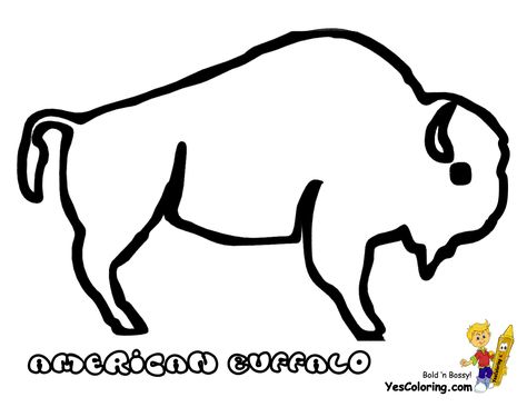 Coloring Pages Animals, Print Coloring Pages, Template Black And White, Stencil Patterns Templates, Peace Pole, Animal Outline, American Buffalo, Valentines Day Coloring Page, Template Black