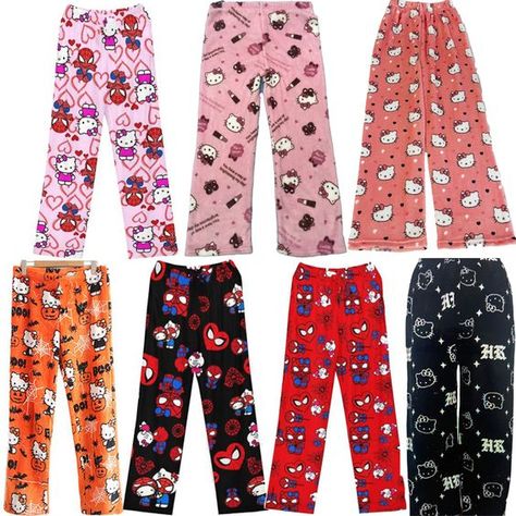 Sanrio Y2k Kawaii Hello Kitty 2024 New Facecloth Pants Flannel Pajamas Women'S Warm Woolen Coral Hello Kitty Pijama, Dr Claims, Womens Flannel Pajamas, Y2k Kawaii, Kawaii Hello Kitty, Flannel Pajamas, Casual Home, Tops And Bottoms, Sleepwear Women