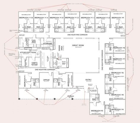 Assisted Living Floor Plans, Senior Living Design, Assisted Living Homes, Senior Assisted Living, Senior Living Facilities, Dry Needling, Assisted Living Facility, Group Home, Barndominium Floor Plans