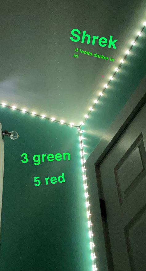 Led Lights Bedroom Aesthetic Diy Colors, Christmas Led Lights Diy Colors, Green Led Lights Bedroom, Led Lights Diy Color Ideas, Led Light Color Diy, Led Combos, Goth Bedroom Ideas, Diy Led Lighting Ideas, Led Colours