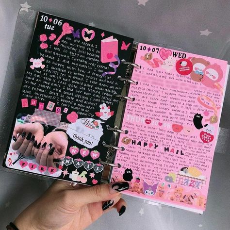 2000s Diary Aesthetic, Burn Book Scrapbook Ideas, Burn Book Inspiration, Early 2000s Scrapbook, How To Decorate Your Personal Dairy, Burnbook Page Ideas, Burn Book Inspo Pages, Friend Notebook Ideas, Valentines Sketchbook