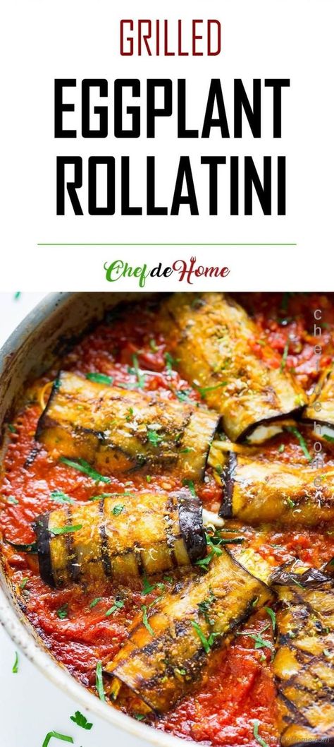 An Eggplant recipe, easy to prepare and best summer dinner ever! You will love the flavors! Eggplant Rollatini is low-carb alternative to lasagna roll-ups and tastes like cheesy Eggplant Parmesan with hidden serving of zucchini. OMG, quite a mouthful! Just try it! #eggplantrollatini #eggplantrecipes #eggplant #summerrecipes #lowcarbrecipes #lowcarbdinner #dinnerrecipes #dinnerideas #summerrecipeideas #summerdinner Low Carb Eggplant Recipes, Italian Eggplant Recipes, Grilled Eggplant Recipes, Eggplant Rollatini Recipe, Best Eggplant Recipe, Eggplant Rollatini, Eggplant Recipes Easy, Eggplant Recipe, Eggplant Dishes