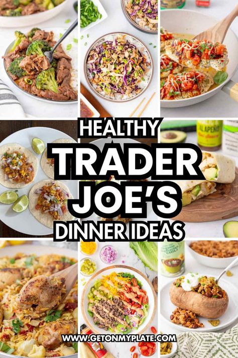 Here are healthy Trader Joe's dinner recipes you will love. Discover these easy and delicious Trader Joe's dinner recipes perfect for any weeknight! Easy Dinner Recipes Healthy Trader Joes, Meals With Trader Joes Ingredients, Recipes With Trader Joes Products, Affordable Trader Joes Meals, Easy Trader Joes Meals Vegetarian, Easy Dinner Recipes From Trader Joes, Trader Joes Frozen Vegetables, Enchiladas Trader Joes, Healthy Tjs Recipes