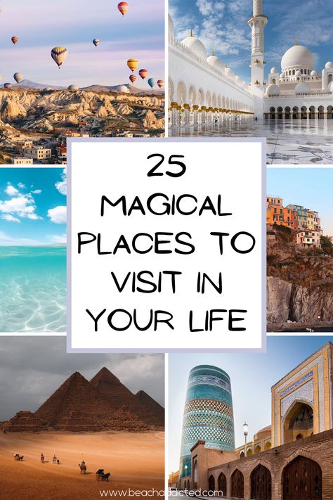 Find out which are our top 25 dreamy bucket list places and destinations in the world that you need to visit right now. And don't forget to add them into your bucket list. These are some of the most beautiful travel destinations. / bucket list ideas / travel / travel inspiration / travel is my therapy Bucket List Countries To Visit, Best Places To Travel In The World Bucket Lists, Ultimate Travel Bucket List, Bucket List Ideas Travel, Traveling Goals, Travel Is My Therapy, Honeymoon Activities, Bucket List Places, Best Countries To Visit