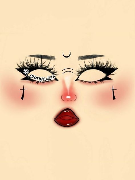 Boceto Makeup Egirl, Delineados Egirl, Makeup E Girl, Creepy Clown Makeup, Witchy Makeup, Holloween Makeup, Makeup Charts, Vampire Bride, Punk Makeup