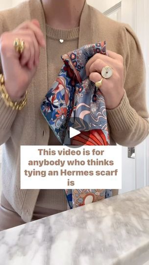 Hermes Scarf How To Wear, Hermes Scarf Tying, Hermes Scarf Outfit, Scarf Tying Tutorial, Scarf Hacks, How To Tie A Knot, Scarf Tutorial, How To Wear A Scarf, Scarf Outfit