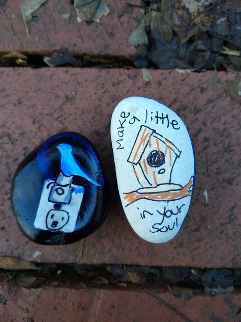 Based on They Might Be Giants Birdhouse In Your Soul, They Might Be Giants, Embroidery Craft, Birdhouse, Rock Painting, Guitar Pick, Your Soul, Bird Houses, Painted Rocks