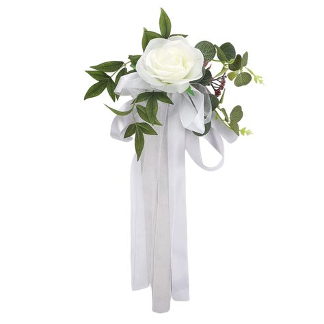 PRICES MAY VARY. MATERIAL:These wedding aisle floral decorations are made from premium silk, ribbons for a clear and light finish. Silk roses come to life. These artificial flower decorations will make your wedding ceremony romantic and dreamy. ELEGANT DESIGN: These aisle pew flowers are composed of rose and blush silk roses and green leaves, with ribbons, elegant and beautiful, full of French country vintage atmosphere, its vibrant colors brighten up the wedding benches and make your wedding lo Wedding Aisle Chair Decorations, Wedding Bench, Church Aisle Decorations, Rose Chair, Pew Flowers, Diy Bridal Bouquet, Wedding Chair Decorations, Aisle Flowers, Silk Bouquet